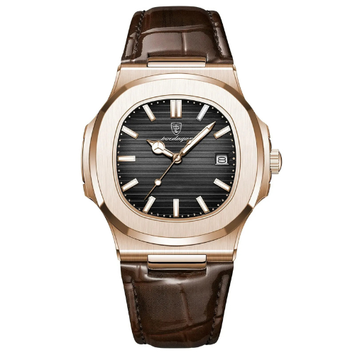 Caelum Men's Watch, Waterproof, Leather Strap