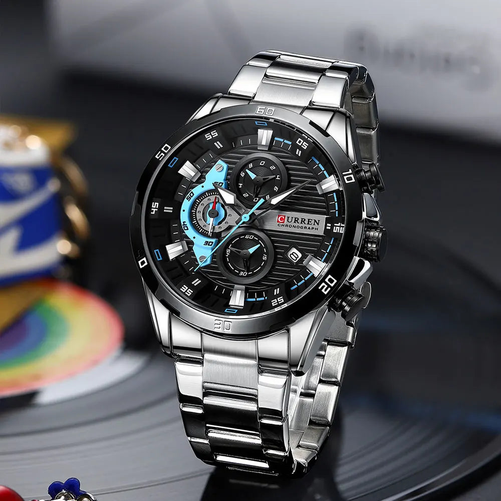 Chronos, Luminous Chronograph Steel Timepiece