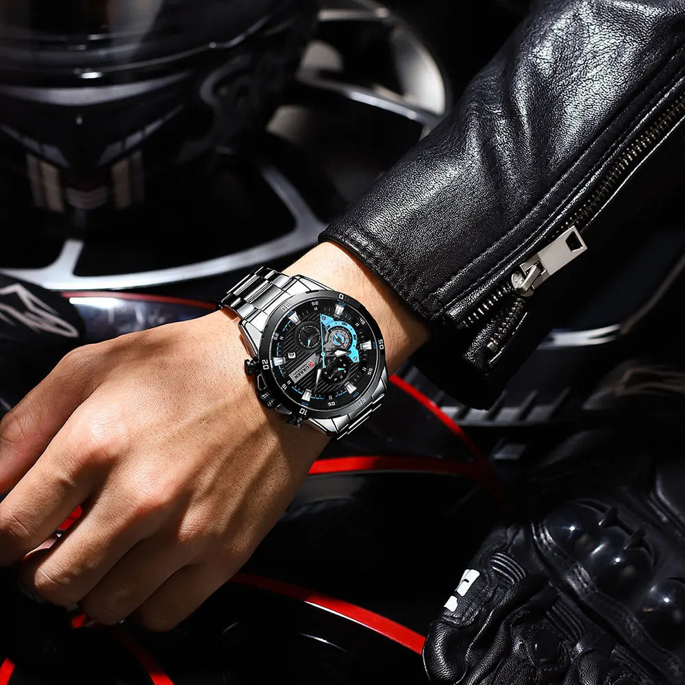 Chronos, Luminous Chronograph Steel Timepiece