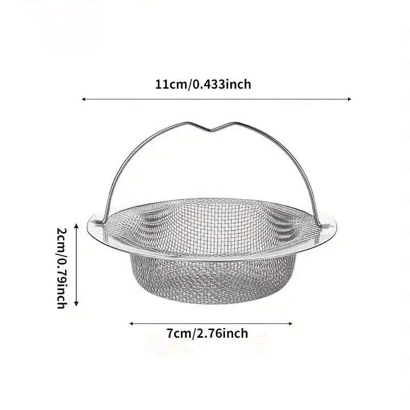Stainless Steel Kitchen Sink Strainer with Handle & Stopper – Mesh Drain Filter