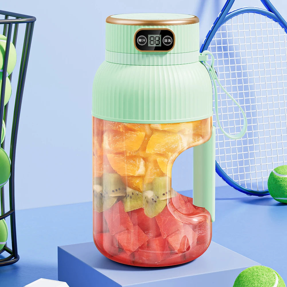 Portable Electric Juicer Blender Cup 1200ml – USB, 4 Blades