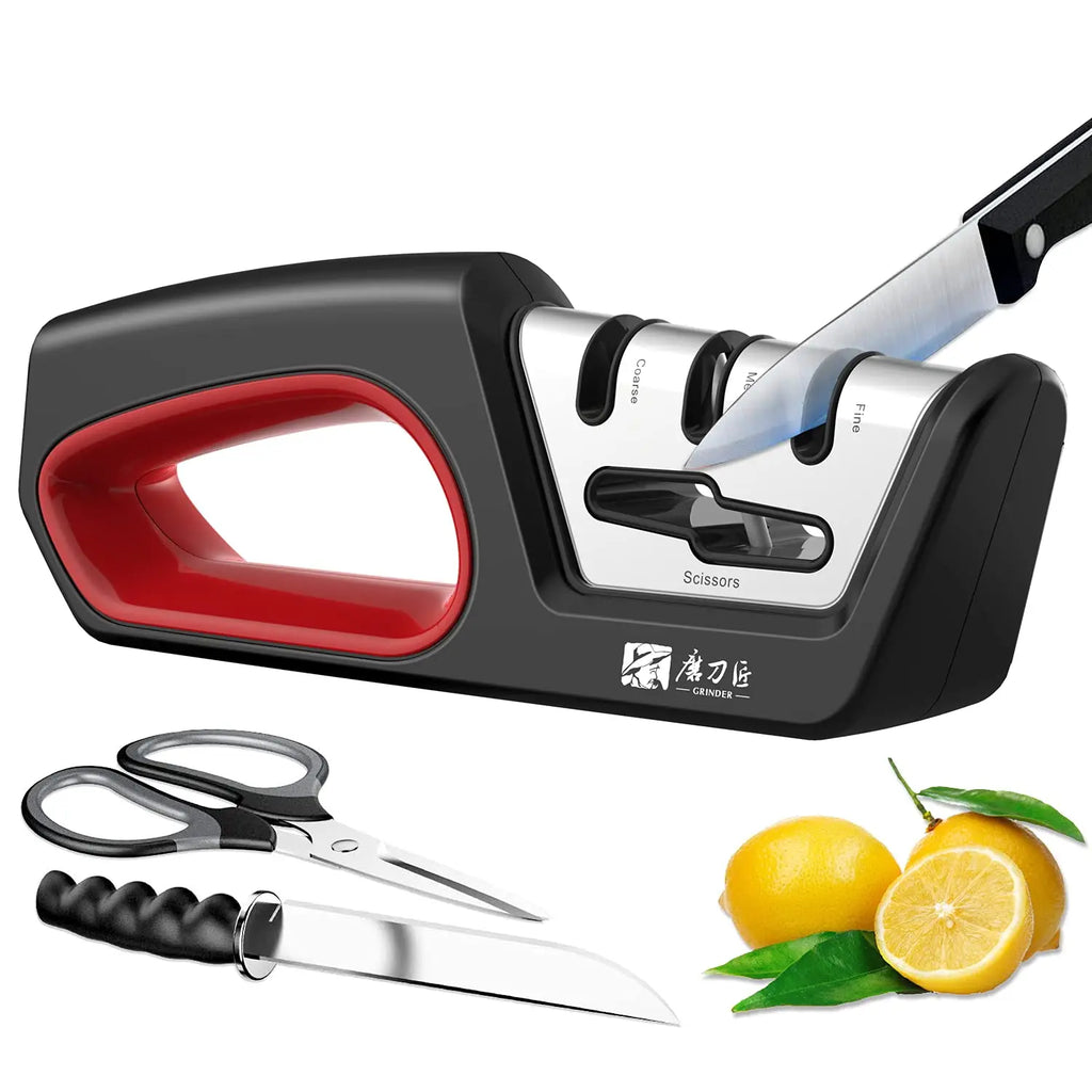 4-in-1 Professional Knife & Scissors Sharpener – Diamond, Tungsten & Ceramic