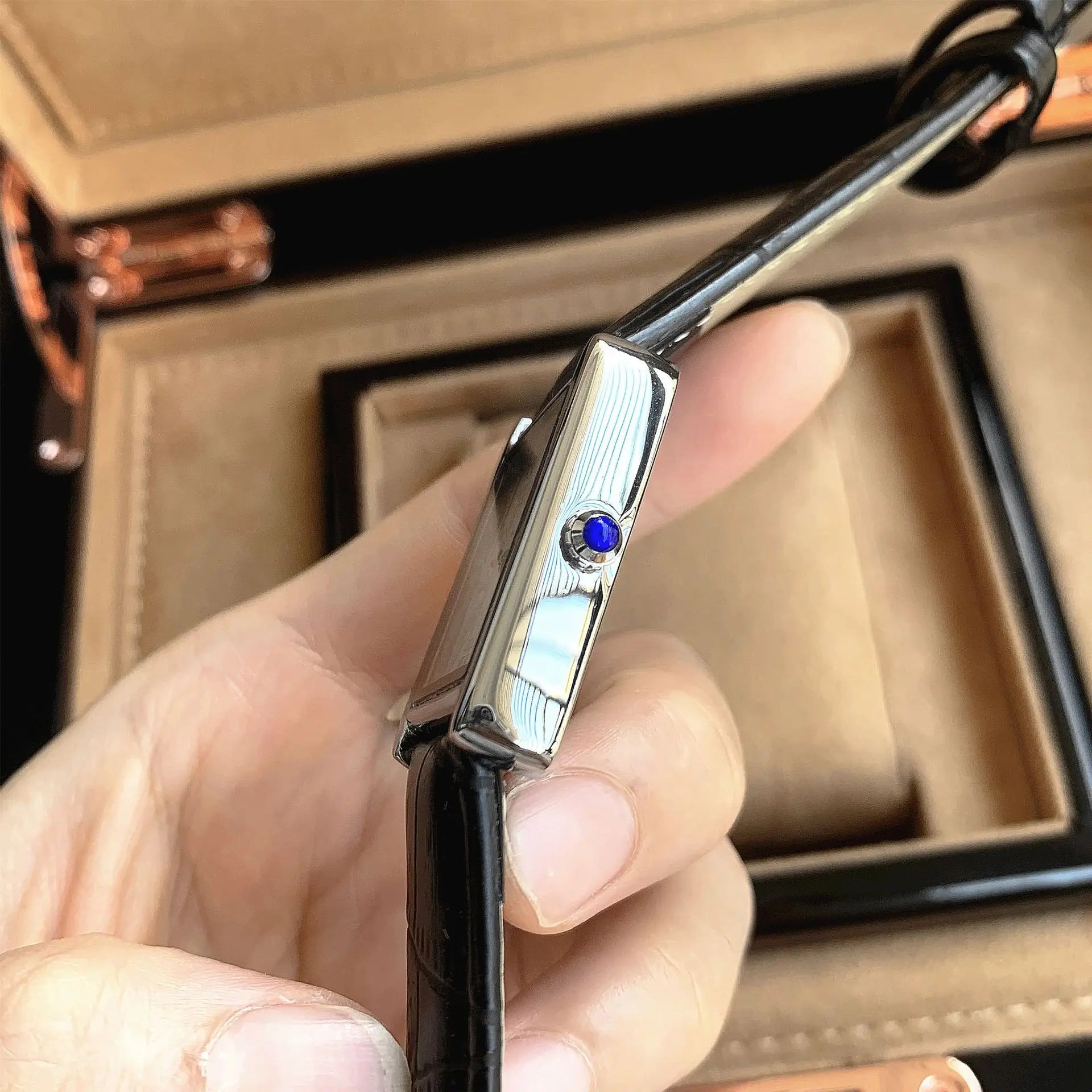 Classique Men's Watch, UltraThin Square Timepiece, 5mm Profile