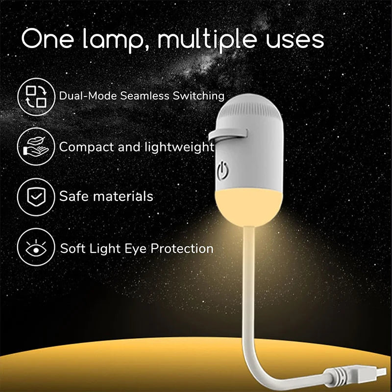 Mini Galaxy Star Projector Night Light – 2-in-1, 360° Rotation, USB Powered