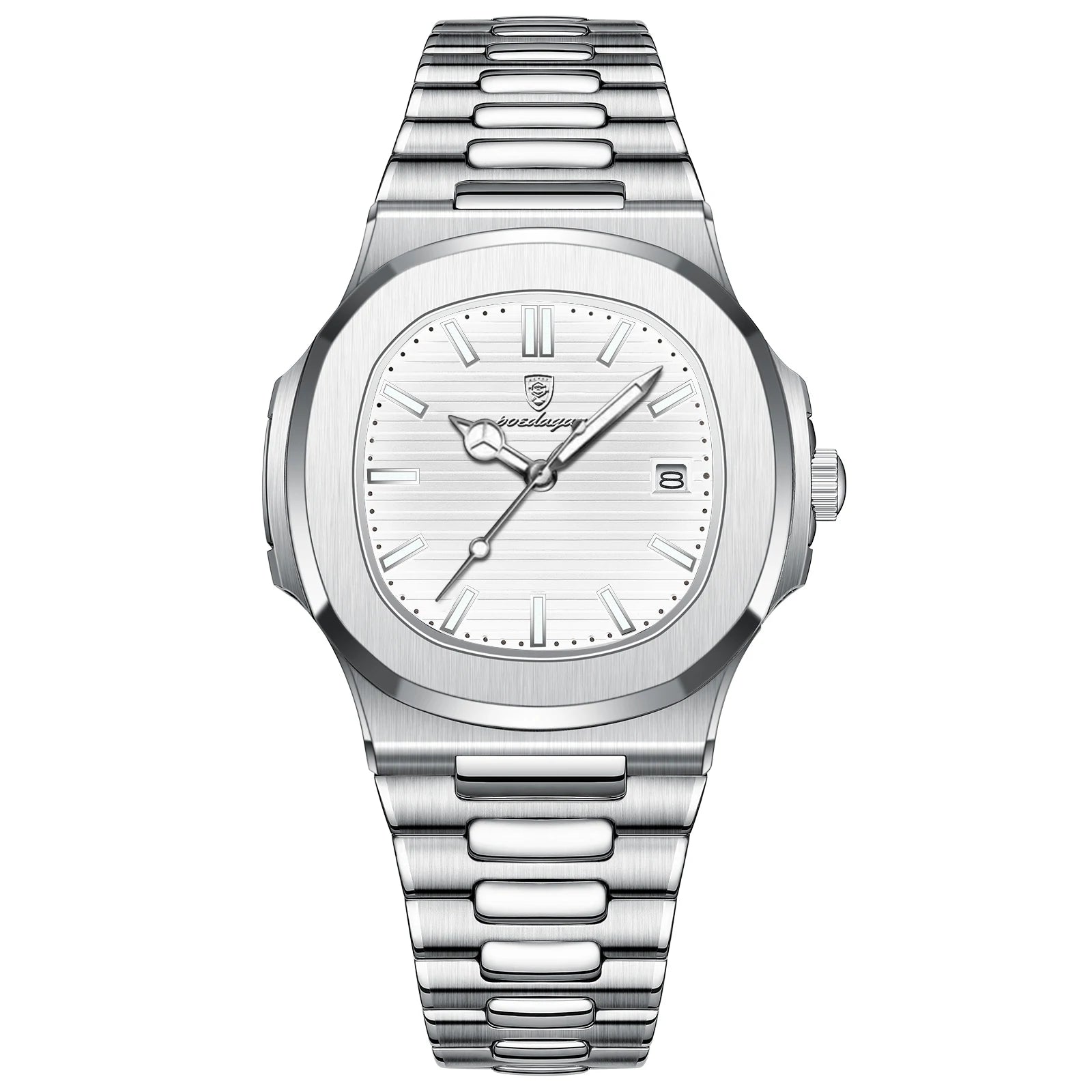 POEDAGAR 613 — Square Luxury Men's Watch, Luminous, Waterproof