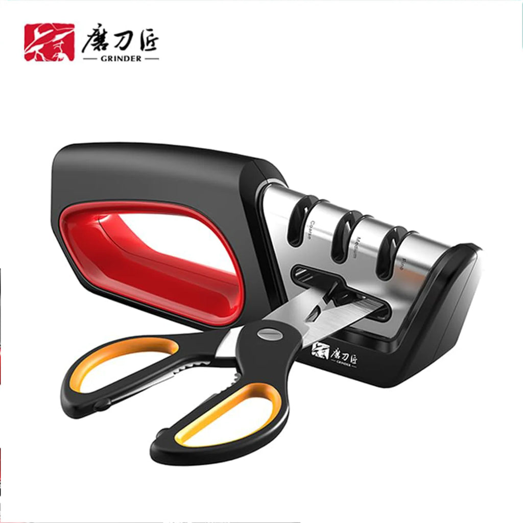 4-in-1 Professional Knife & Scissors Sharpener – Diamond, Tungsten & Ceramic
