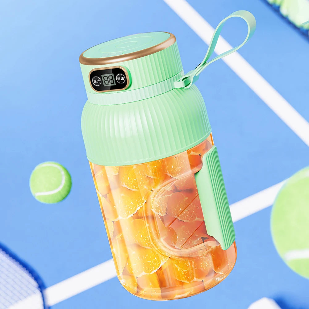 Portable Electric Juicer Blender Cup 1200ml – USB, 4 Blades