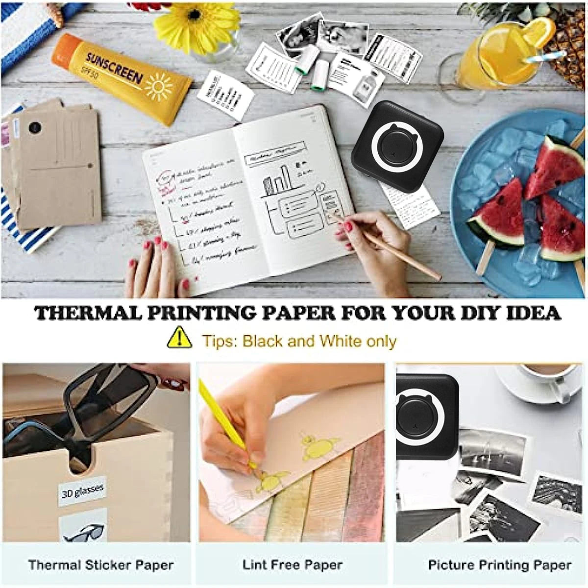 Mini Portable Bluetooth Thermal Printer – 58mm, Wireless, iOS & Android