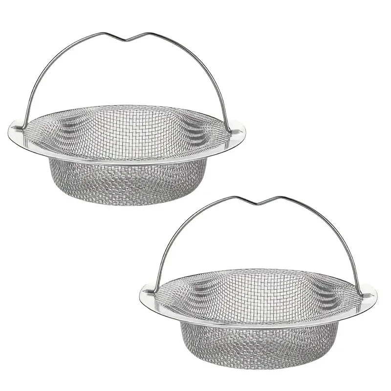 Stainless Steel Kitchen Sink Strainer with Handle & Stopper – Mesh Drain Filter