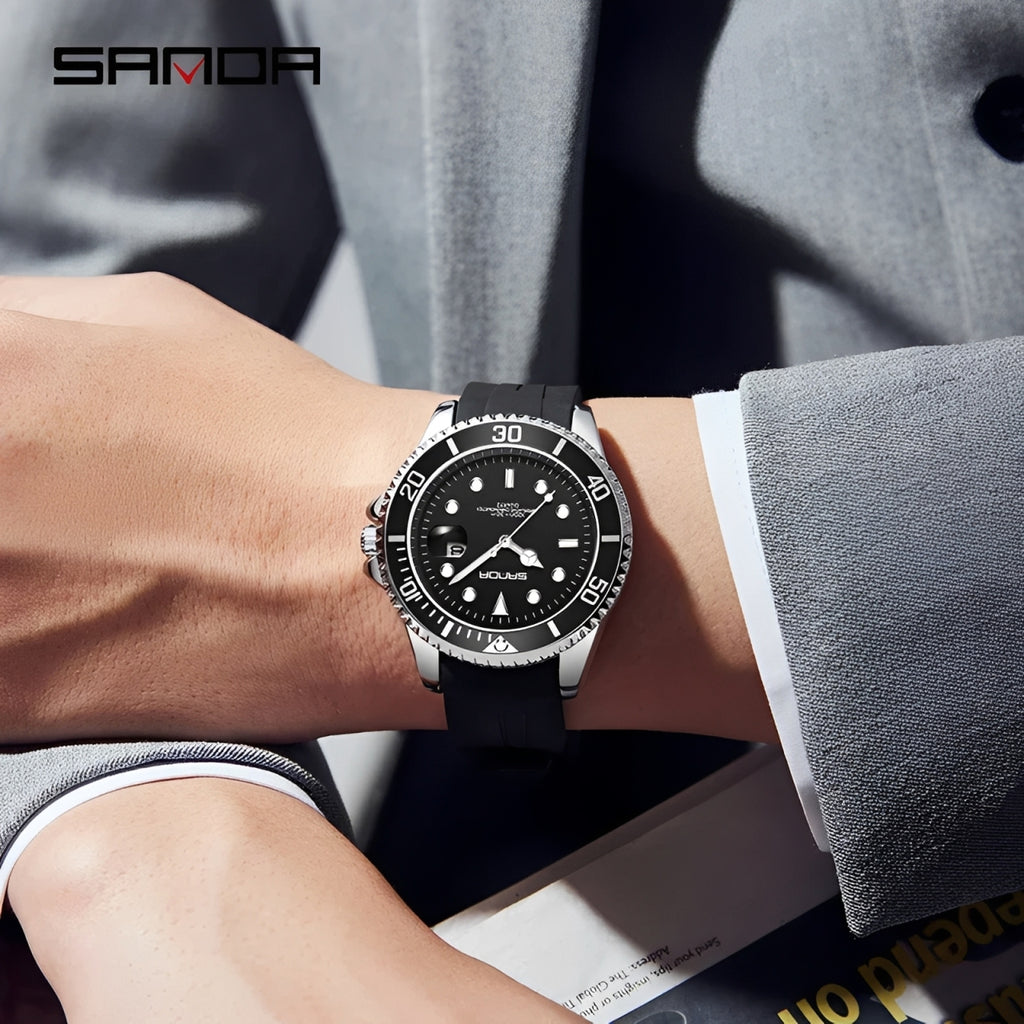 AquaWatch - Casual Silicone Watch with Luminous Dial and Calendar