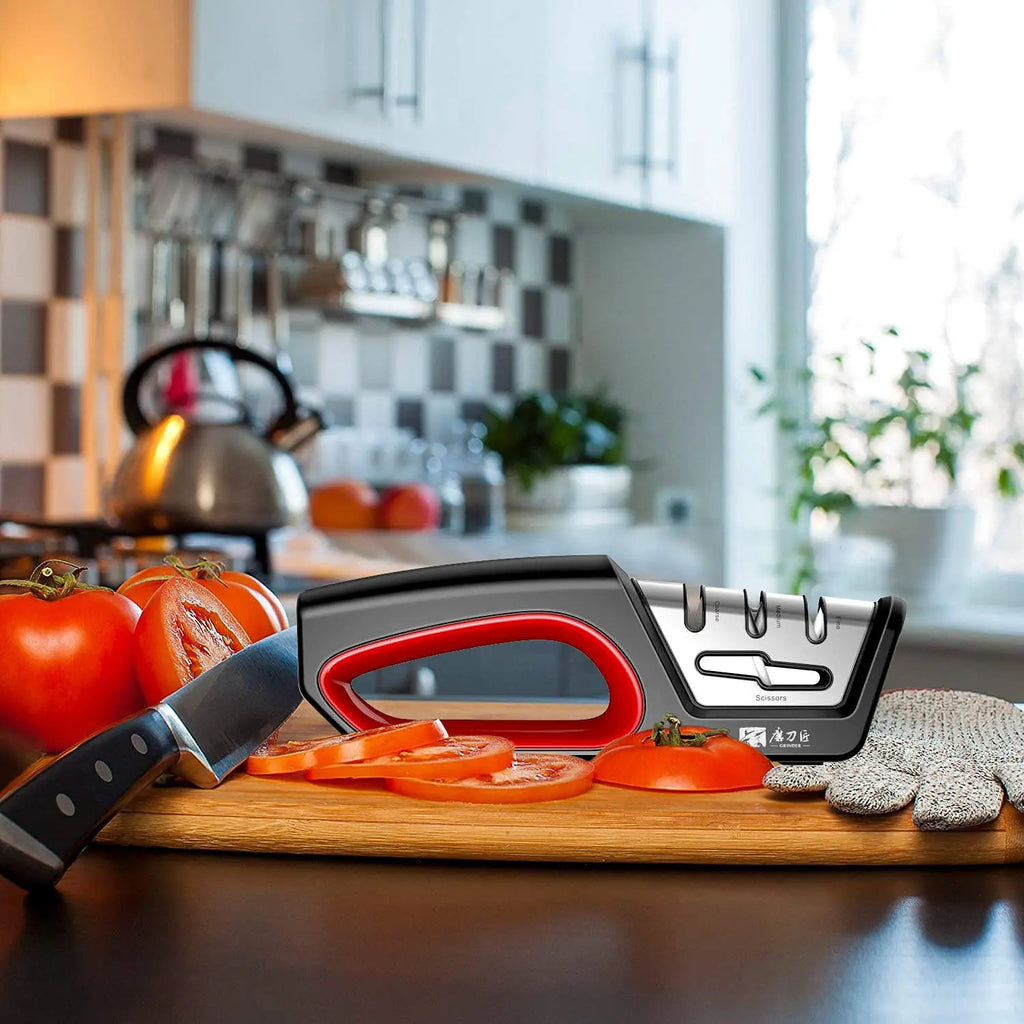 4-in-1 Professional Knife & Scissors Sharpener – Diamond, Tungsten & Ceramic