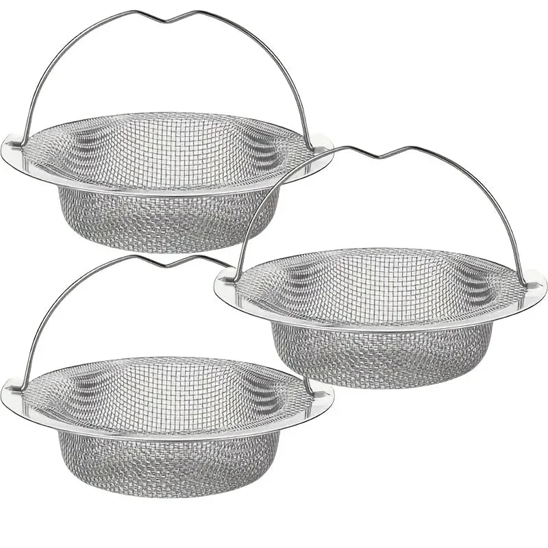 Stainless Steel Kitchen Sink Strainer with Handle & Stopper – Mesh Drain Filter