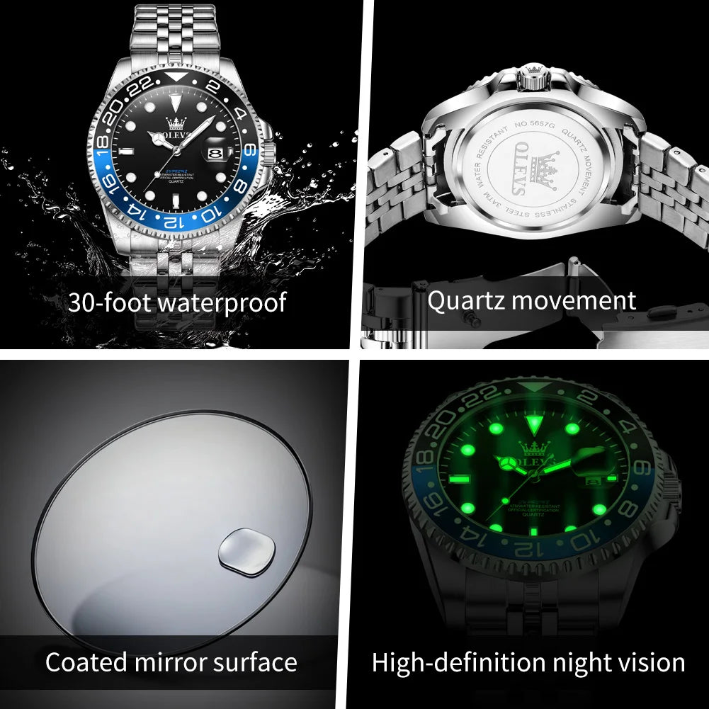 Nocturne, Stainless Steel Luminous Timepiece