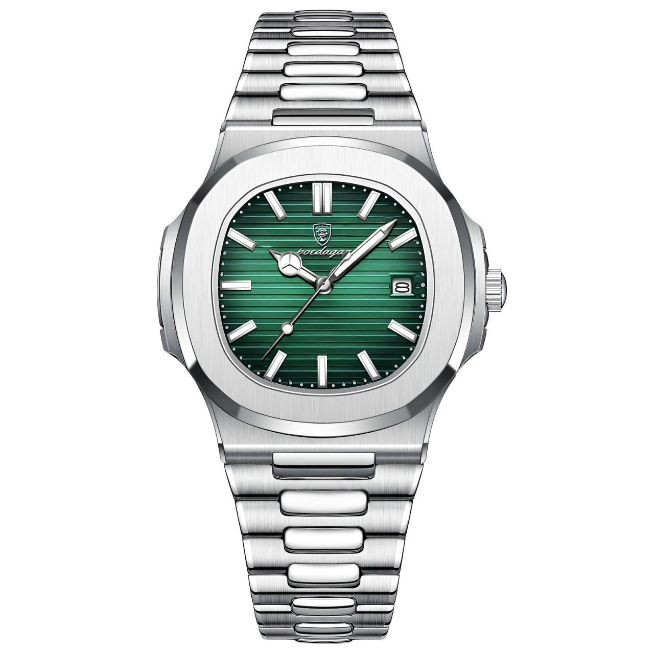 POEDAGAR 613 — Square Luxury Men's Watch, Luminous, Waterproof
