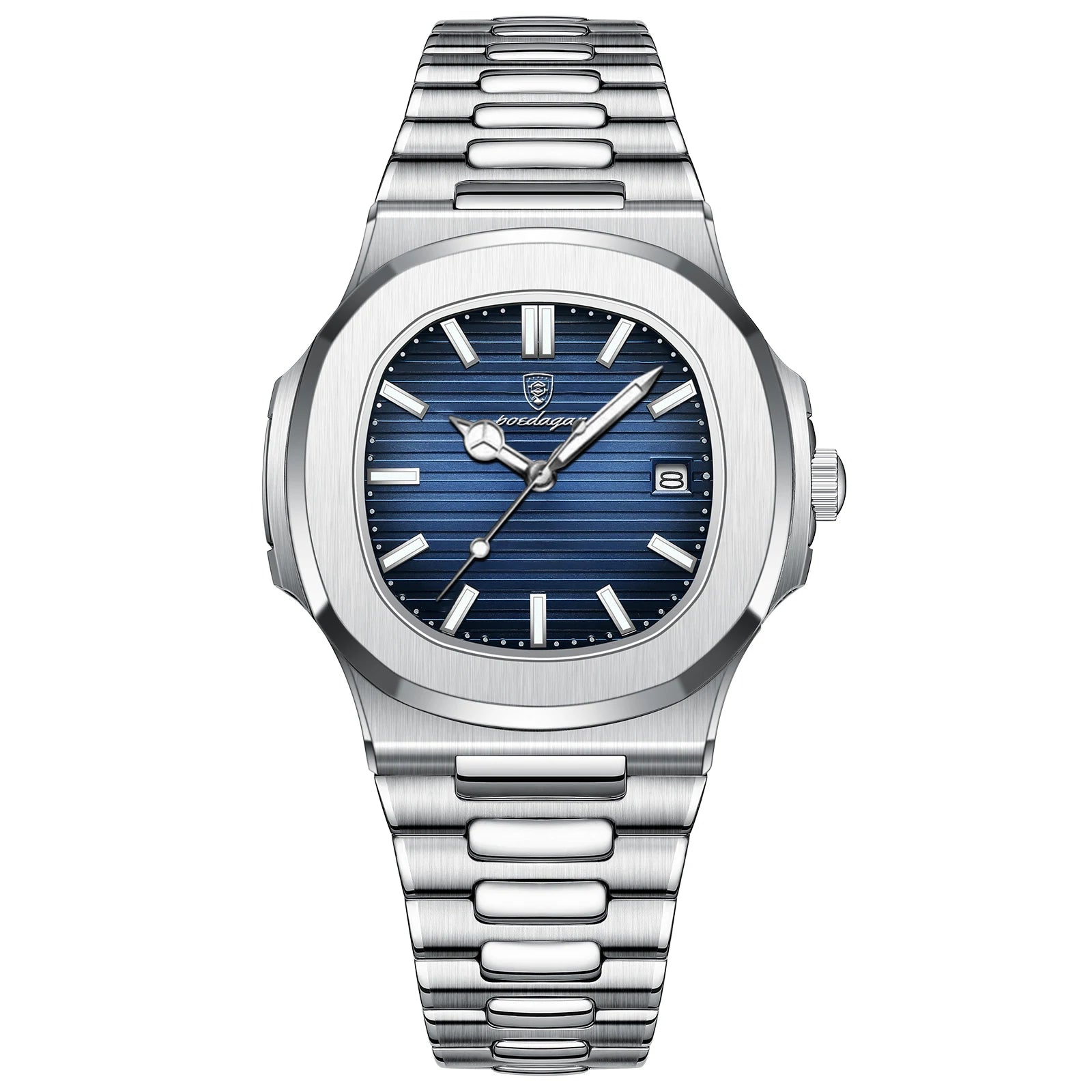 POEDAGAR 613 — Square Luxury Men's Watch, Luminous, Waterproof