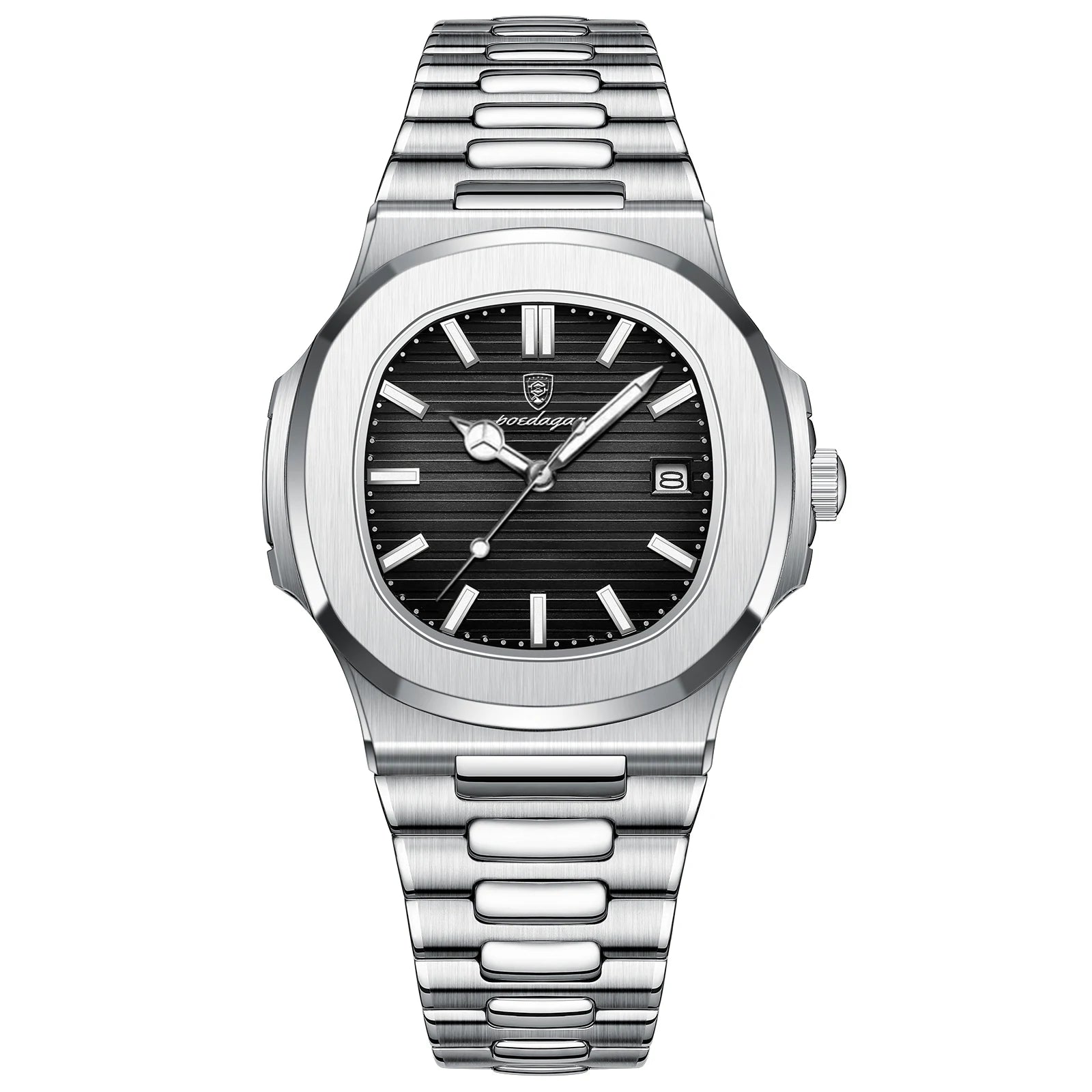 POEDAGAR 613 — Square Luxury Men's Watch, Luminous, Waterproof