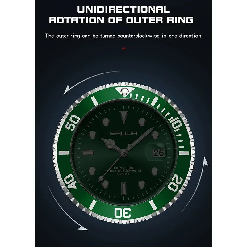 AquaWatch - Casual Silicone Watch with Luminous Dial and Calendar